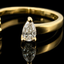 Load image into Gallery viewer, Modern Luxe Pear-Shaped Diamond Open Band 18k YG Ring