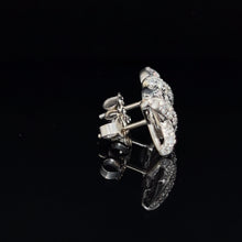 Load image into Gallery viewer, 18K White Gold .69ctw VS Diamond &quot;X&quot; Stud Earrings