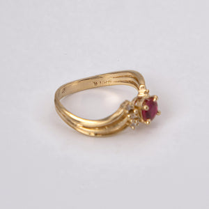 10k Yellow Gold Ruby and Diamond Ring