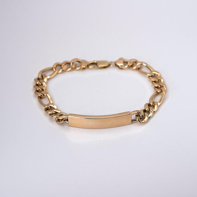 10k Rose Gold 9 Inch Cuban Link Men's ID Bracelet