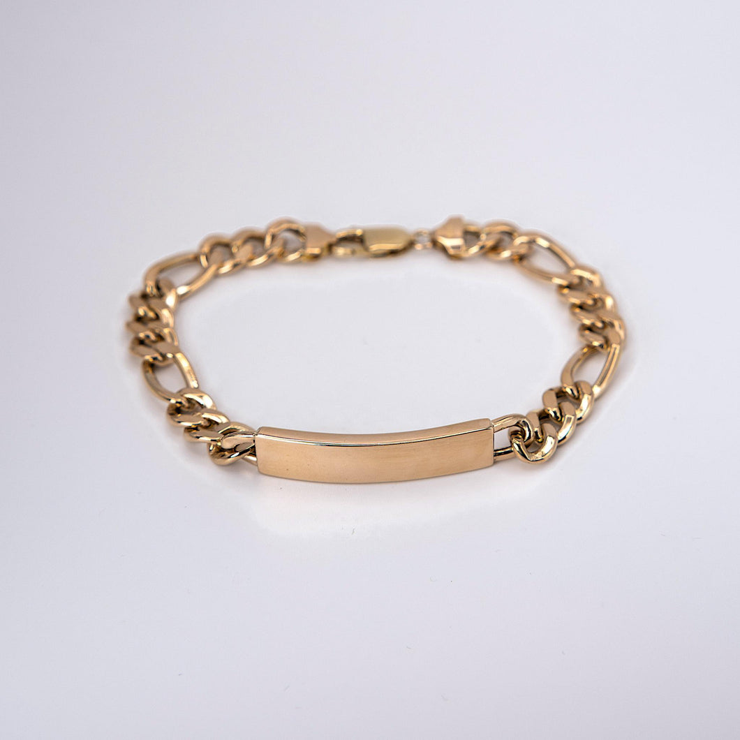 10k Rose Gold 9 Inch Cuban Link Men's ID Bracelet
