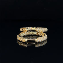 Load image into Gallery viewer, 14K Yellow Gold Inside Out Diamond Huggie Earrings