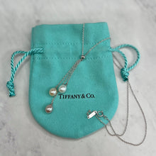 Load image into Gallery viewer, 18K White Gold Tiffany &amp; Co. Triple Pearl Dangle Necklace