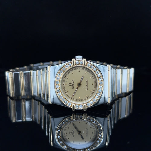 Ladies 18K Yellow Gold / Stainless Omega Constellation Watch