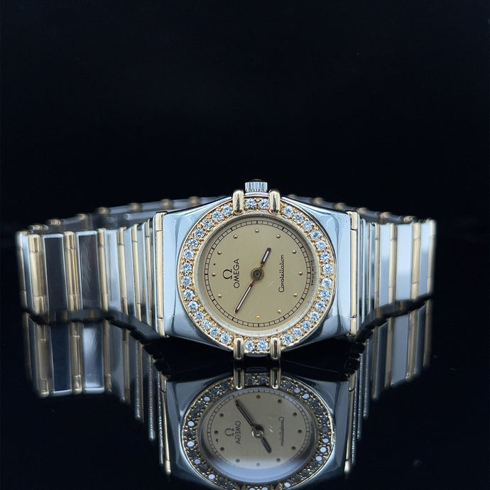 Ladies 18K Yellow Gold / Stainless Omega Constellation Watch