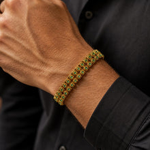 Load image into Gallery viewer, Magnificent Vintage 18K Gold Emerald Bracelet – Intricate Artisan Design