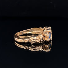 Load image into Gallery viewer, Antique 14K Rose Gold Sapphire and Diamond Ring