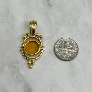 18K Yellow Gold Tagliamonte Venetian Glass Enhancer Pendant