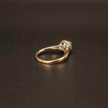 Load image into Gallery viewer, 14k Rose and White Gold Round White Diamond Halo Engagement Ring