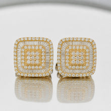 Load image into Gallery viewer, Radiant Square Diamond Statement Screw Back Earrings