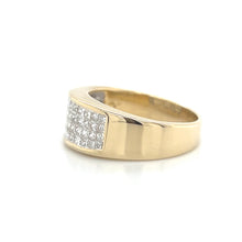 Load image into Gallery viewer, Wide 14K Yellow Gold Invisible Set Princess Cut Diamond Band