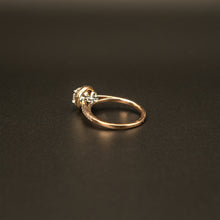 Load image into Gallery viewer, 14k Rose and White Gold Round White Diamond Halo Engagement Ring