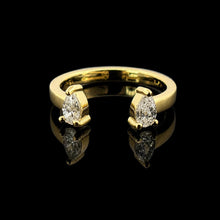 Load image into Gallery viewer, Modern Luxe Pear-Shaped Diamond Open Band 18k YG Ring
