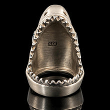 Load image into Gallery viewer, Sculptural Shark Head Ring with Black Stone Eye