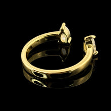 Load image into Gallery viewer, Modern Luxe Pear-Shaped Diamond Open Band 18k YG Ring