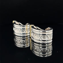 Load image into Gallery viewer, Retired Tiffany &amp; Co. 18K and Silver Large Half Hoop Earrings