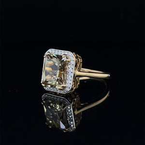 18K Yellow Gold Turkish Diaspore Diamond Ring