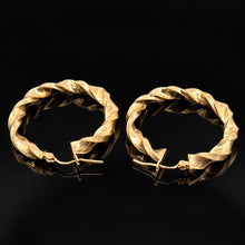 Load image into Gallery viewer, Elegant 10K Yellow Gold Twisted Hoop Earrings