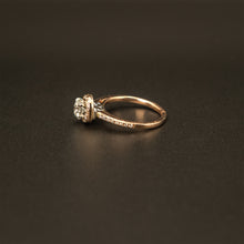 Load image into Gallery viewer, 14k Rose and White Gold Round White Diamond Halo Engagement Ring