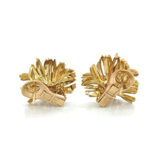 Load image into Gallery viewer, 18K Yellow Gold Old Euro Cut Diamond Chrysanthemum Earrings