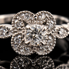 Load image into Gallery viewer, Exquisite Vintage 14K WG Floral Diamond Cluster Ring