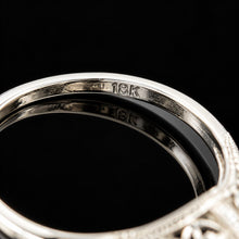 Load image into Gallery viewer, Vintage 18k WG Diamond Filigree Engagement Ring.