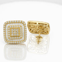 Load image into Gallery viewer, Radiant Square Diamond Statement Screw Back Earrings
