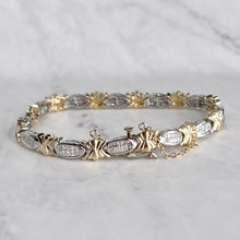 Load image into Gallery viewer, 14K Two-Tone 2 Carat &quot;XO&quot; Diamond Tennis Bracelet