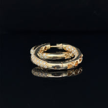 Load image into Gallery viewer, 14K Yellow Gold Inside Out Diamond Huggie Earrings