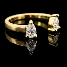 Load image into Gallery viewer, Modern Luxe Pear-Shaped Diamond Open Band 18k YG Ring