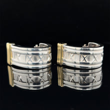 Load image into Gallery viewer, Retired Tiffany &amp; Co. 18K and Silver Large Half Hoop Earrings