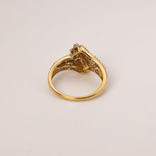 Load image into Gallery viewer, 14k Yellow Gold Diamond  Baguette &amp; Round Crossover Band Ring