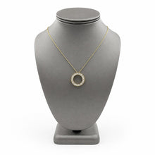 Load image into Gallery viewer, 10K Yellow Gold Open Circle Baguette Natural Diamond Pendant