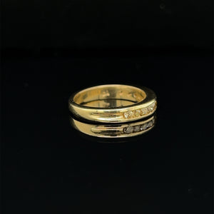 14K Yellow Gold Natural Champagne Diamond Band