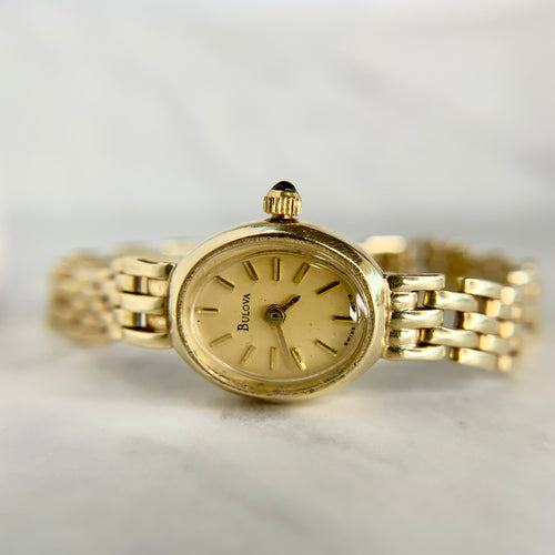 14K Yellow Gold Bulova Ladies Quartz Watch