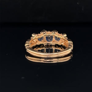 Antique 14K Rose Gold Sapphire and Diamond Ring