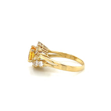 Load image into Gallery viewer, 18K Yellow Gold 1.30ct Yellow Sapphire and Diamond Ring