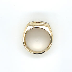 14K Yellow Gold Onyx and Diamond Unisex Ring