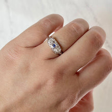 Load image into Gallery viewer, Art Deco 18K White Gold Old Euro Cut Diamond Filigree Ring