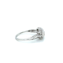 Load image into Gallery viewer, Art Deco 18K White Gold Old Euro Cut Diamond Filigree Ring