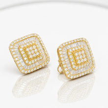 Load image into Gallery viewer, Radiant Square Diamond Statement Screw Back Earrings
