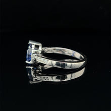 Load image into Gallery viewer, 18K White Gold 1.50ct Ceylon Sapphire and Diamond Ring