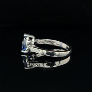 18K White Gold 1.50ct Ceylon Sapphire and Diamond Ring