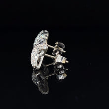 Load image into Gallery viewer, 18K White Gold .69ctw VS Diamond &quot;X&quot; Stud Earrings