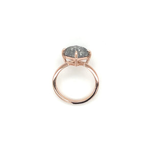 14K Rose Gold Salt and Pepper Kite Cut Diamond Ring