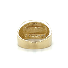 Load image into Gallery viewer, 14K Yellow Gold Onyx and Diamond Unisex Ring