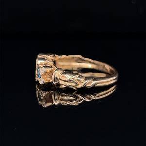 Antique 14K Rose Gold Sapphire and Diamond Ring