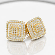 Load image into Gallery viewer, Radiant Square Diamond Statement Screw Back Earrings