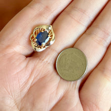 Load image into Gallery viewer, 14K Two-Tone Gold Blue Sapphire Clip On Earrings