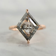 Load image into Gallery viewer, 14K Rose Gold Salt and Pepper Kite Cut Diamond Ring